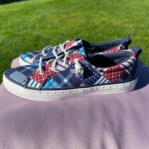 Sperry Top-Sider Patchwork Red White Blue Women's Casual Shoe Sz: 8.5   STS87733